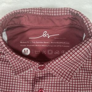 Boston Scott Golf Performance Polo Shirt Modern Fit Mens Medium Crimson Bullseye